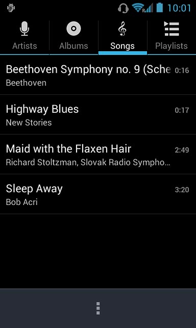 Press the required audio file.