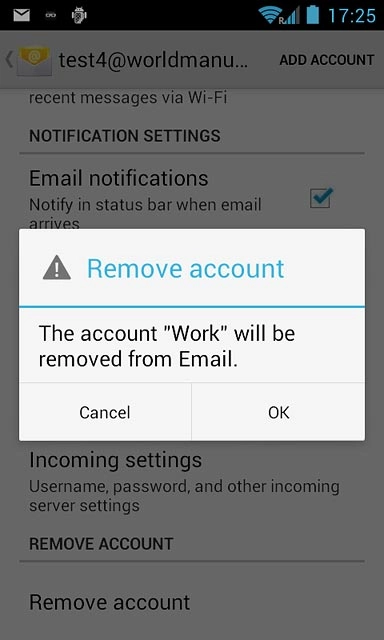 Press OK to confirm.