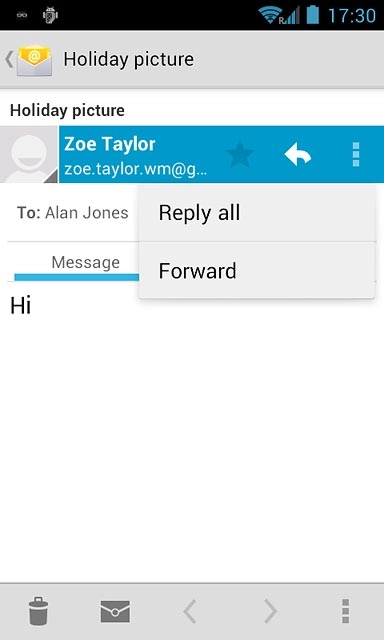 Press Forward.Key in the first letters of the required contact.Matching contacts are displayed.