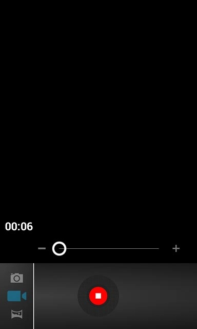 Press the stop icon to stop recording.The video clip is automatically saved.