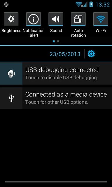 Slide your finger down the display starting from the top edge of your phone.Press the settings icon.
