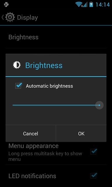 Press Automatic brightness to turn the function on or off.