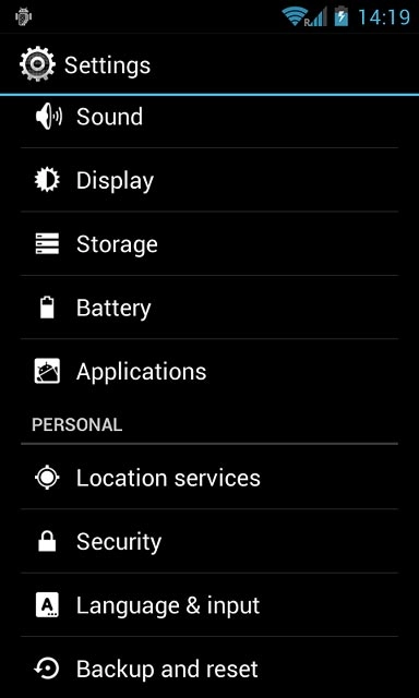 Press Backup and reset.