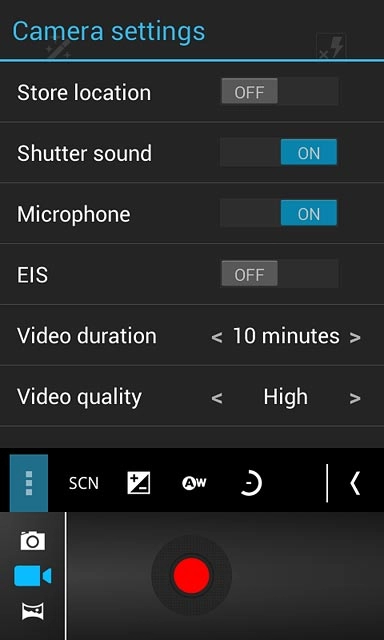 Press the setting next to 