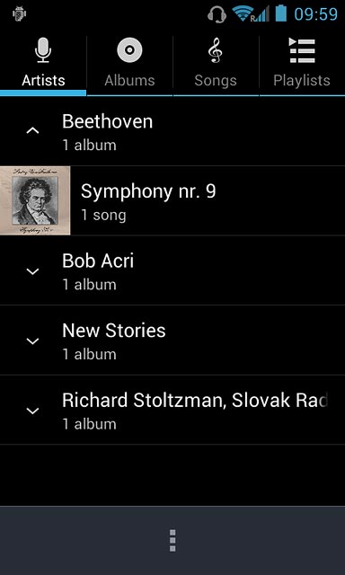 Press and hold the required audio file until a pop-up menu is displayed.