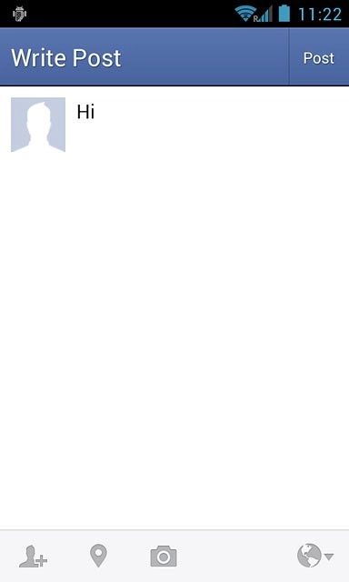 Write the required text and press Post.