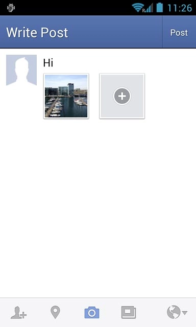 Write the required text and press Post.