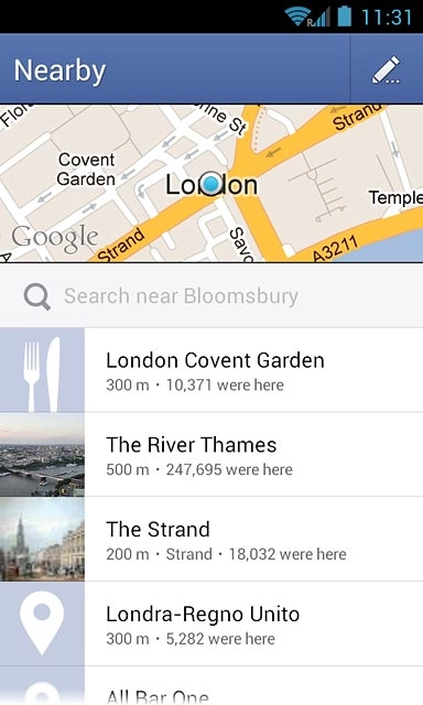 To search for a location:Press Search near .