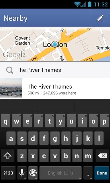 Key in the required search word.Press the required location.