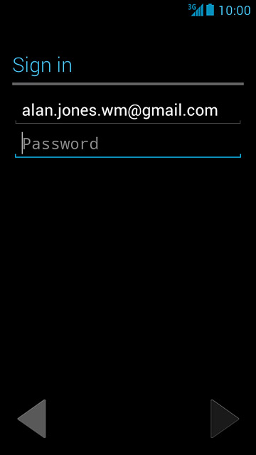 Press Password and key in the password for your Google account.