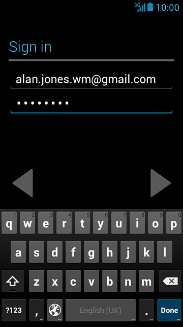 Press Done.Follow the instructions on the display to select settings for your Google account.