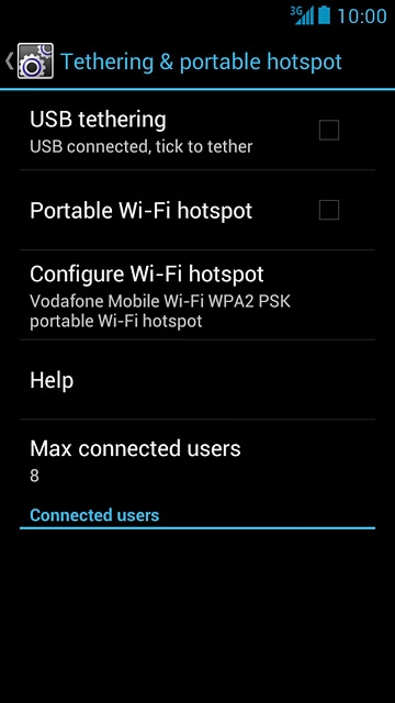 Press Configure Wi-Fi hotspot.