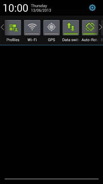 Slide your finger down the display starting from the top edge of your phone.Press the settings icon.