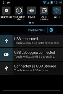 Slide your finger down the display starting from the top edge of your phone.Press the settings icon.