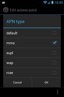 Press mms until the APN type has been selected.