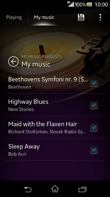 Press the required audio files to select them.