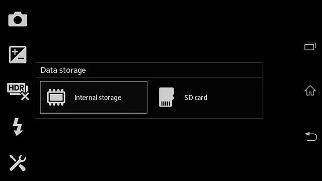 Press Internal storage or SD card.
