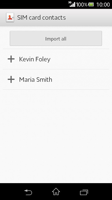 Press Import all.After a moment the contacts are copied.
