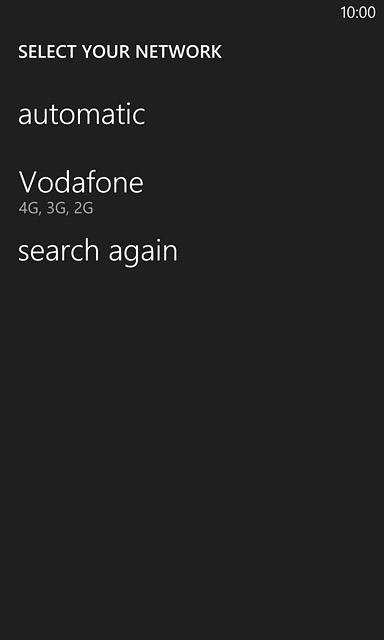 Press automatic.Wait while your phone finds the network.