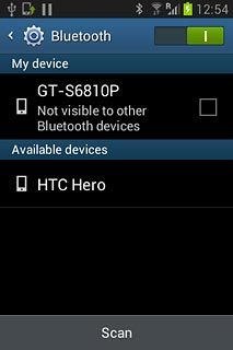 Your phone now searches for devices and after a moment, a list of Bluetooth devices within range is displayed.Press the required Bluetooth device.Follow the instructions on the display to pair the Bluetooth device with your phone.The new device is displayed on the list of paired devices.