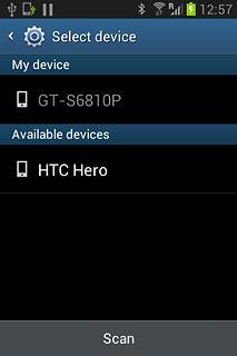 Your phone now searches for devices and after a moment, a list of Bluetooth devices within range is displayed.Press the required Bluetooth device.The file is sent.