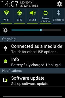 Slide your finger down the display starting from the top edge of your phone.Press the settings icon.