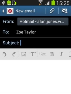 Press Subject and key in a subject for the email message.