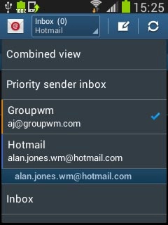 Press the required email account.