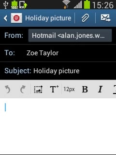 Press the text input field and write the required text.
