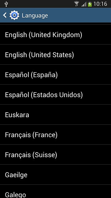 Press the required language.