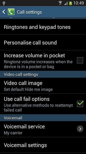 Press Voicemail settings.