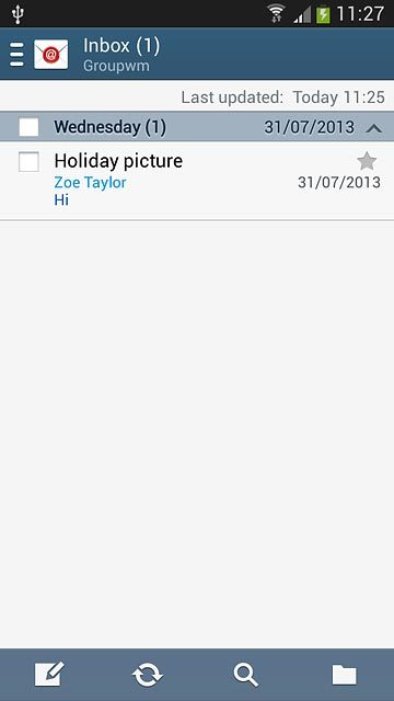Press the new email message icon.