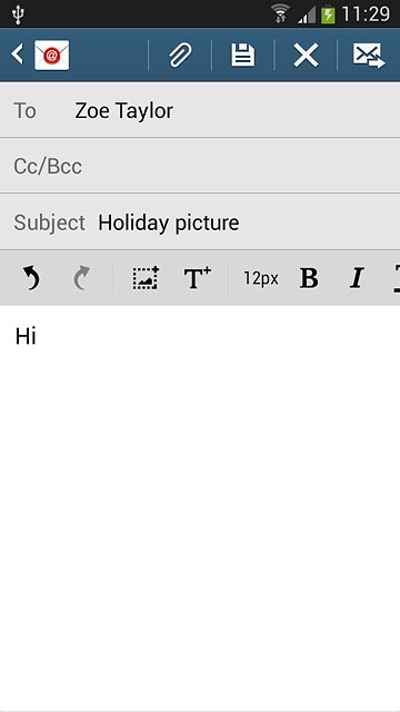 Press the attachment icon.