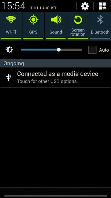 Slide your finger down the display starting from the top edge of your phone.Press the settings icon.