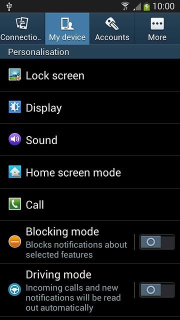 Press the My device tab.