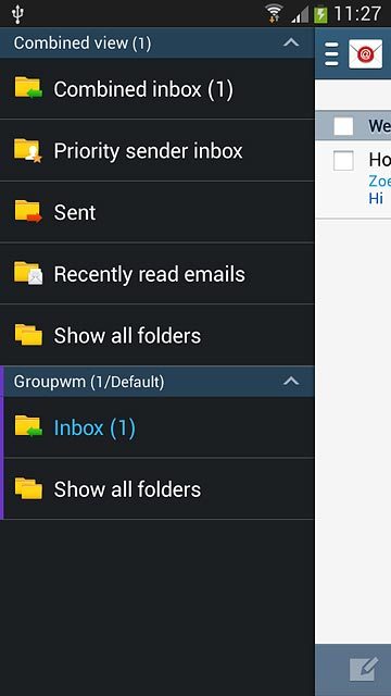 Press Inbox below the required email account.
