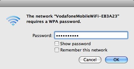 Key in the password for your Wi-Fi hotspot and click OK.A connection to your Wi-Fi hotspot is established.