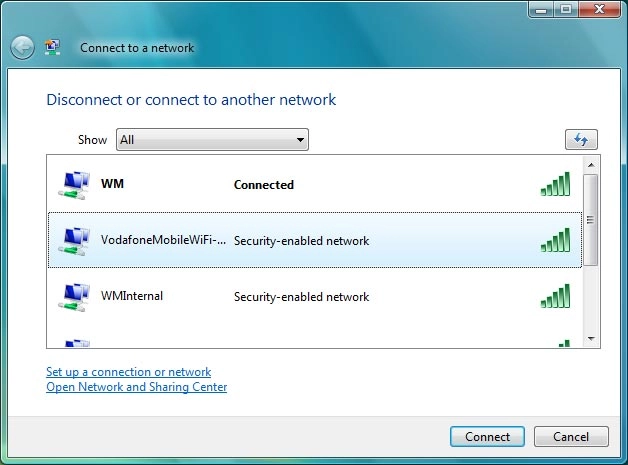 Highlight the name of your Wi-Fi hotspot and click Connect.