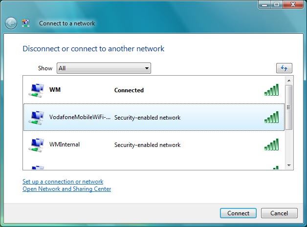 Highlight the name of your Wi-Fi hotspot and click Connect.