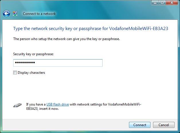 Key in the password for your Wi-Fi hotspot and click Connect.