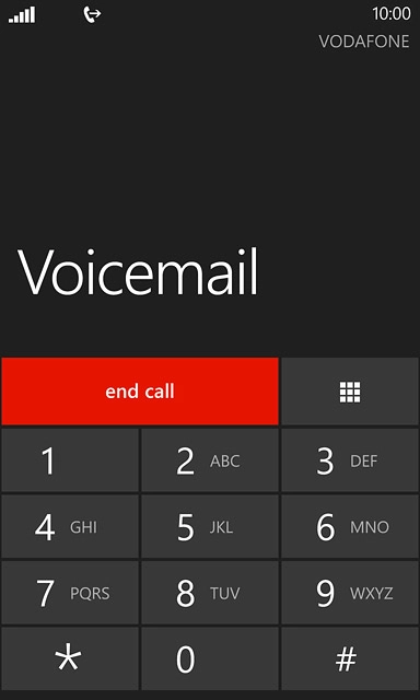 Press end call to end the call and return to the home screen.