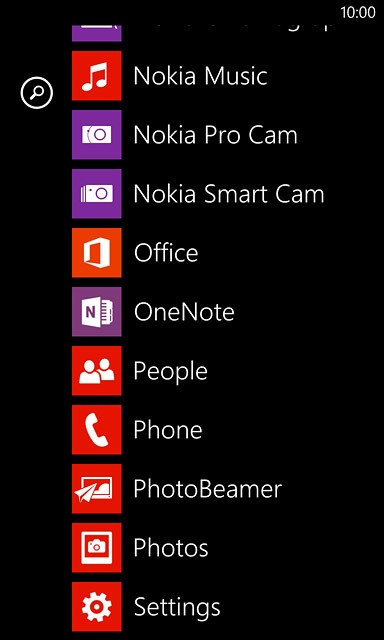 Slide your finger left across the display to open the main menu.Press Settings.