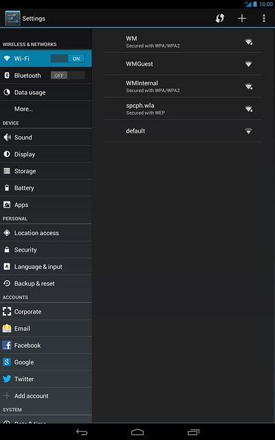 A list of Wi-Fi networks within range is displayed.Press the required Wi-Fi network.