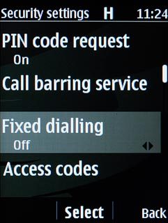 Scroll to Fixed dialling and press the Navigation key.