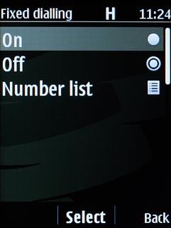 Highlight On or Off and press the Navigation key.