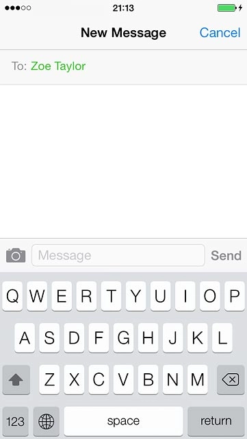 Press the text input field.Write the text for your picture message.