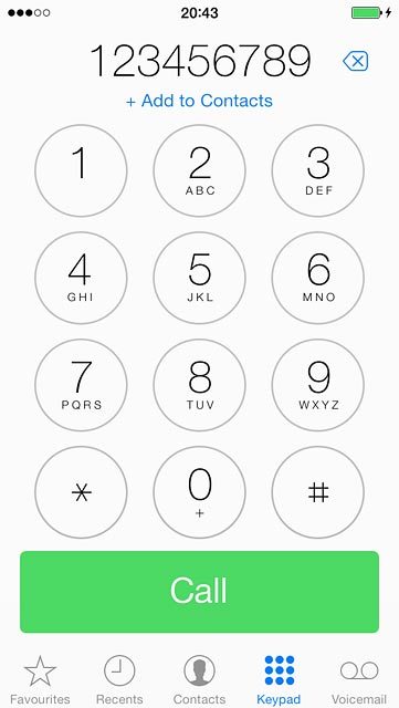 Key in the required number and press Call.