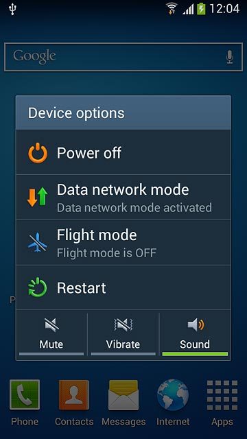 Press Flight mode.