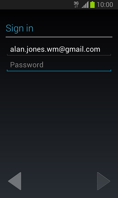 Press Password and key in the password for your Google account.