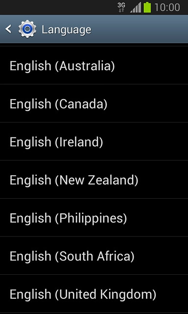 Press the required language.